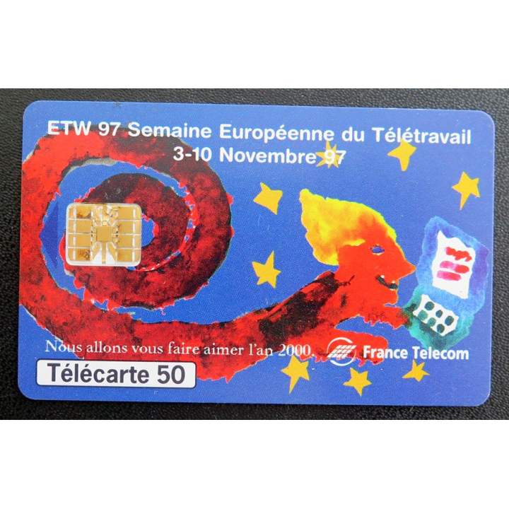 Carte téléphonique télécarte 50 A semaine européenne de télétravail 
