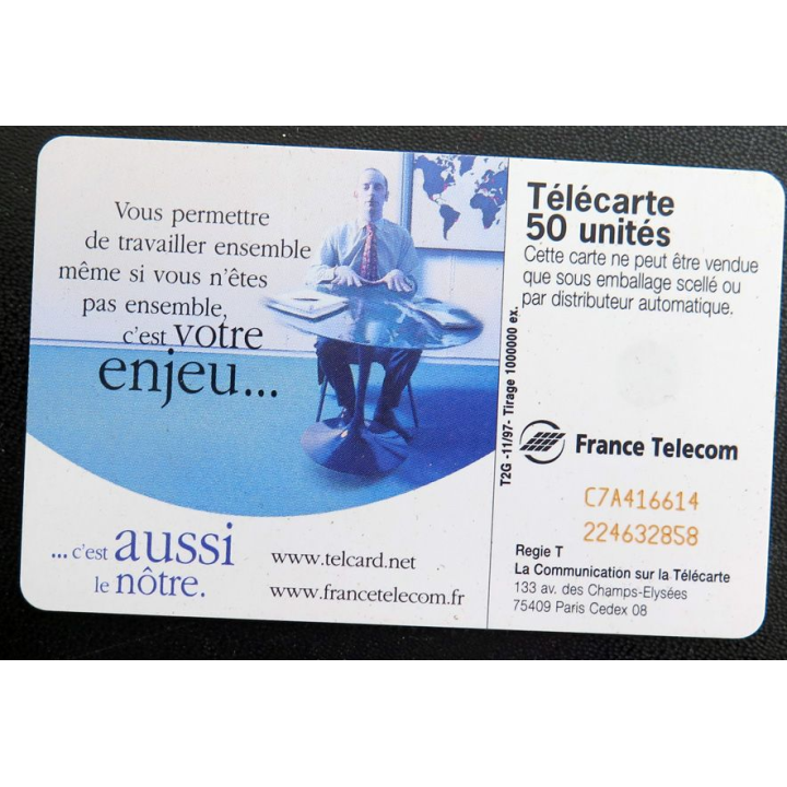 Carte téléphonique télécarte 50 A semaine européenne de télétravail 
