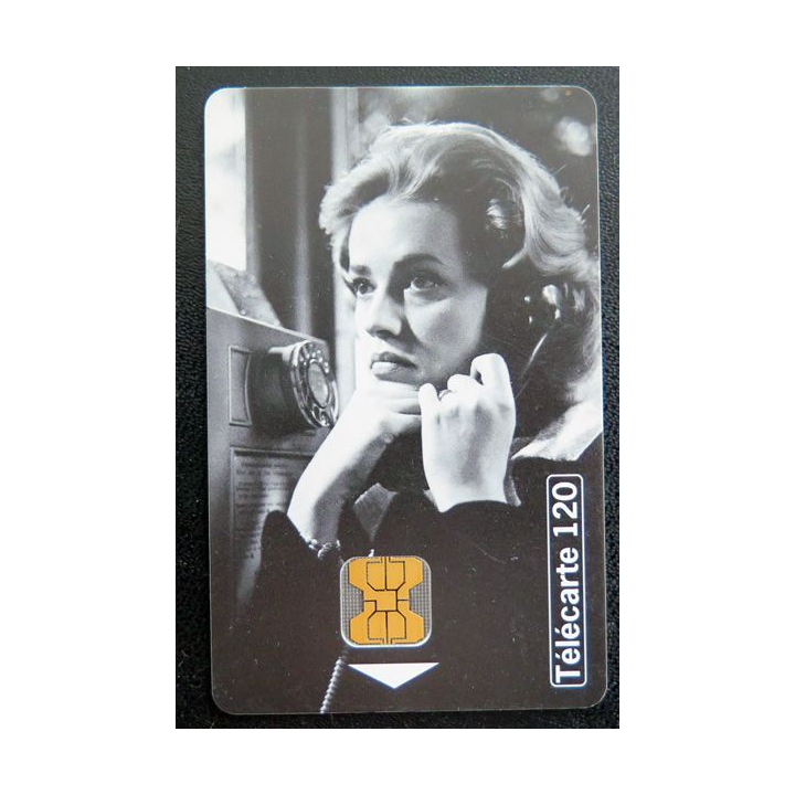 Carte téléphonique télécarte 120 Téléphone et cinéma Jeanne Moreau