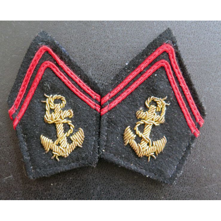 PATTE DE COL : paire d'officier de la coloniale ou Troupe de Marine en cannetille