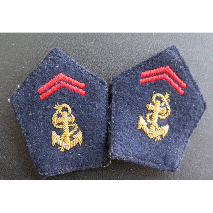 PATTE DE COL : paire d'officier de la coloniale ou Troupe de Marine en cannetille