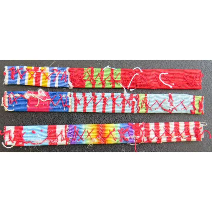 Barrette de décoration 3 rangées 2° Guerre et Algérie décousues
