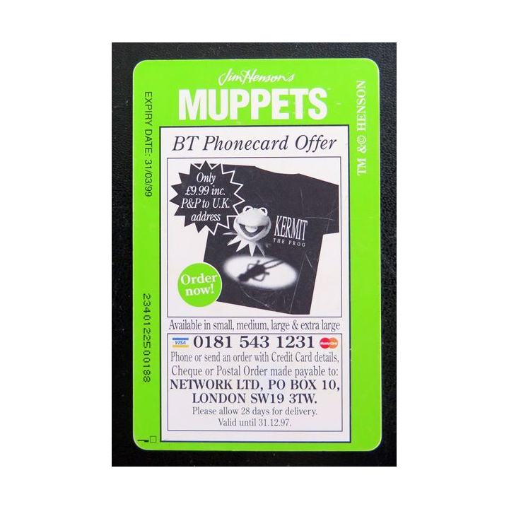 Télécarte de Londres special edition Phonecard BT Muppets 