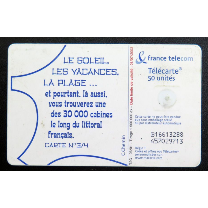 TELECARTE : télécarte le soleil les vacances la plage... 50 unités