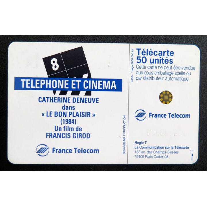 Carte téléphonique télécarte 50 Téléphone et cinéma Catherine Deneuve