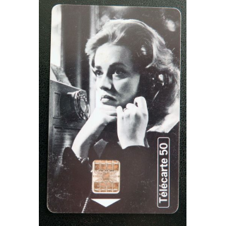 Carte téléphonique télécarte 50 Téléphone et cinéma Jeanne Moreau