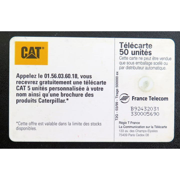 Carte téléphonique télécarte 50 Carterpillar