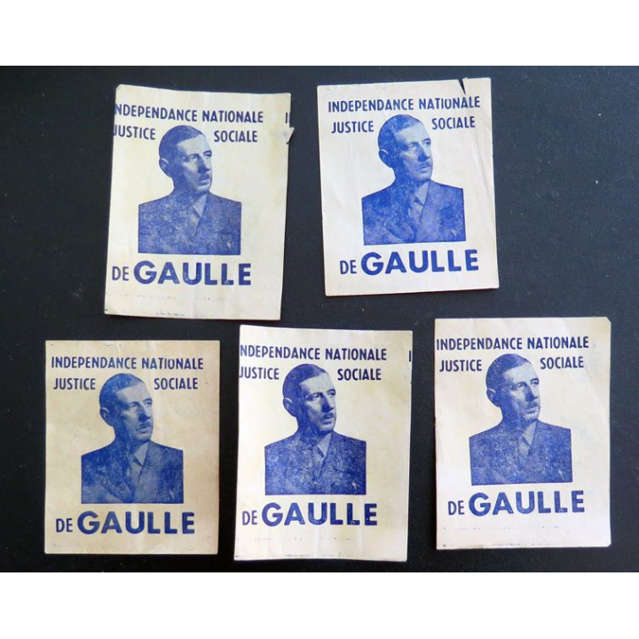 5 Tracts De Gaulle indépendance nationale Justice sociale