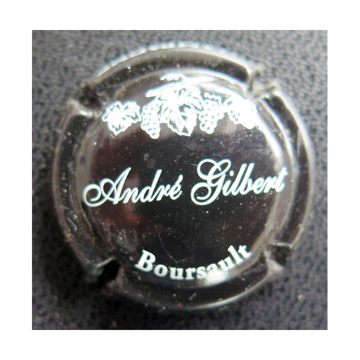 Capsule Muselet de bouteille de champagne GILBERT André n° 1 Noir et Blanc