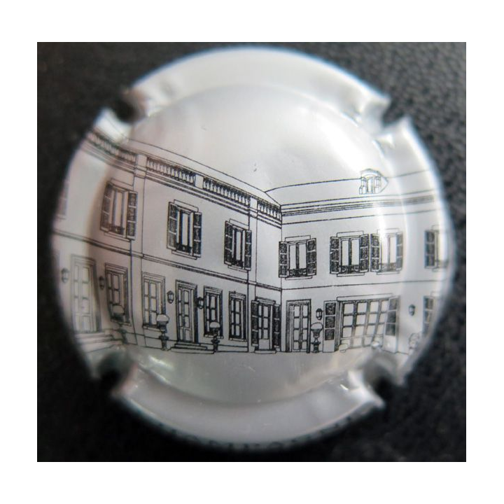 Capsule Muselet de bouteille de champagne MALARD JEAN-LOUIS n° 13a argent bleuté et noir