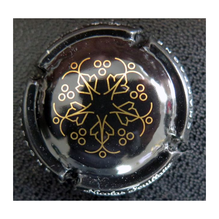 Capsule Muselet de bouteille de champagne Nicolas FEUILLATTE n° 60b noir et or 