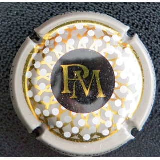 Capsule Muselet de bouteille de champagne MIGNON Pierre n° 219ea contour beige foncé centre noir