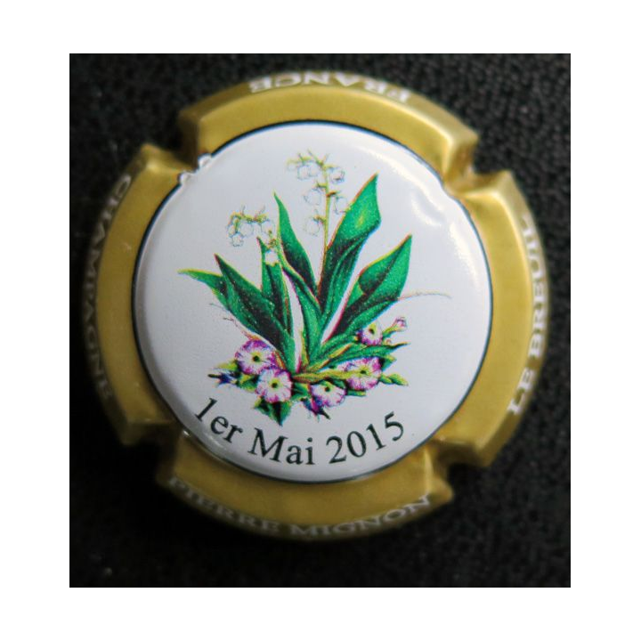 Capsule Muselet de bouteille de champagne MIGNON Pierre n° 119a 1° Mai 2015 contour or