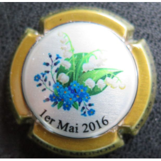 Capsule Muselet de bouteille de champagne MIGNON Pierre n° 119c 1° Mai 2016 contour or foncé