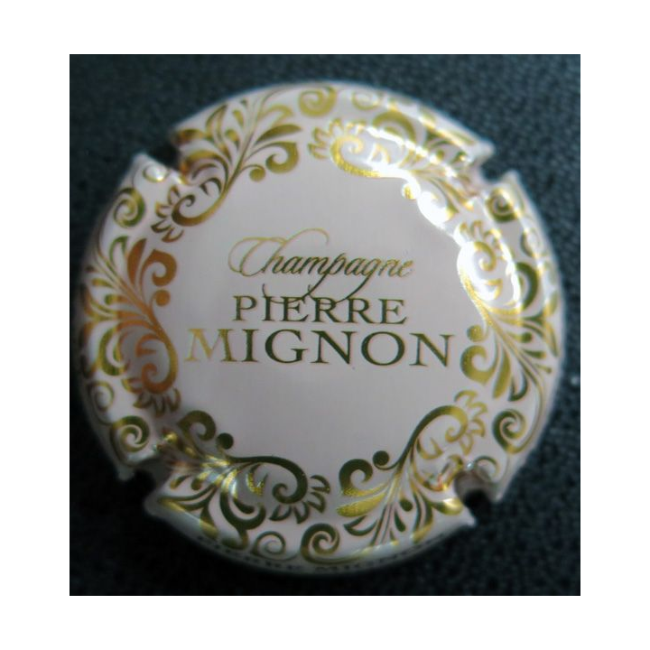 Capsule Muselet de bouteille de champagne MIGNON Pierre n° 278 saumon et Or cuivré