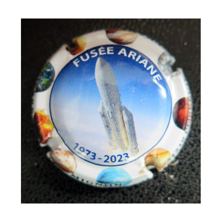 Capsule Muselet de bouteille de champagne MIGNON Pierre n° A20 Fusée Ariane