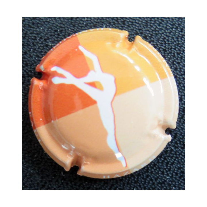 Capsule Muselet de bouteille de champagne HAZARD Paul n° 10m orange et orange pâle
