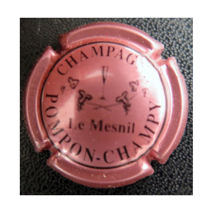 Capsule Muselet de bouteille de champagne POMPON-CHAMPY n° 3 Rosé et noir