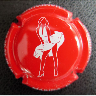Capsule Muselet de bouteille de champagne MARINA D. n° 32a rouge et blanc