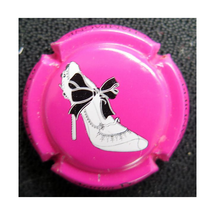 Capsule Muselet de bouteille de champagne MARINA D. n° 39c Fuchsia et noir