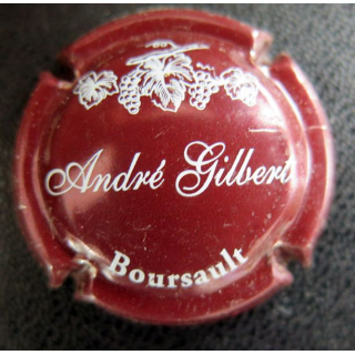 Capsule Muselet de bouteille de champagne GILBERT André n° 3 Bordeaux et Blanc