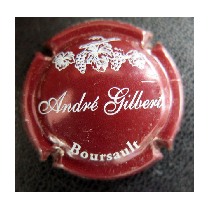 Capsule Muselet de bouteille de champagne GILBERT André n° 3 Bordeaux et Blanc