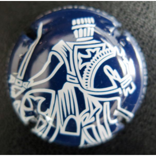 Capsule Muselet de bouteille de champagne TAITTINGER n° 114d bleu nuit et blanc Prélude