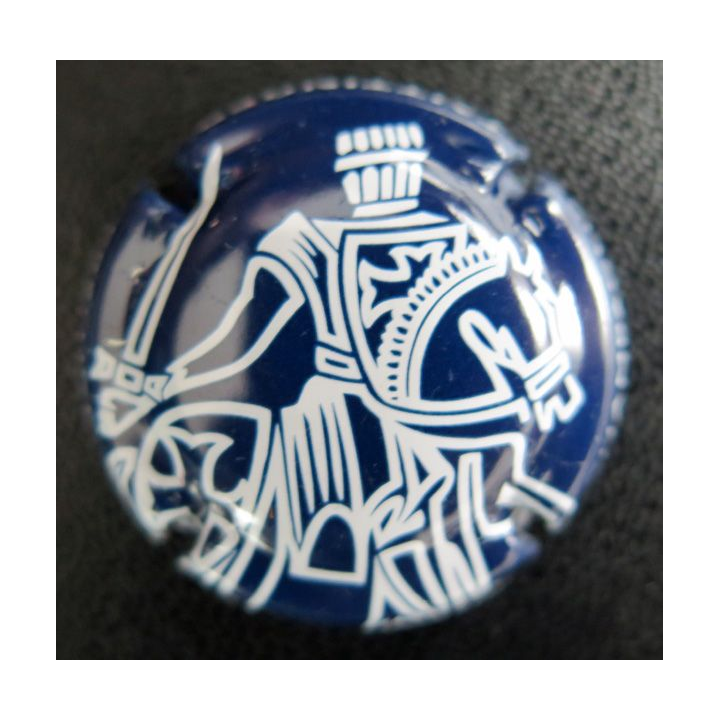 Capsule Muselet de bouteille de champagne TAITTINGER n° 114d bleu nuit et blanc Prélude