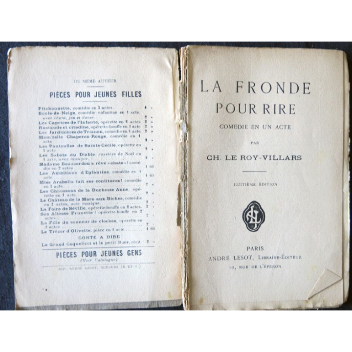 La fronde pour rire de Ch. Le Roy-Villars édité par André Lesot Libraire-Editeur