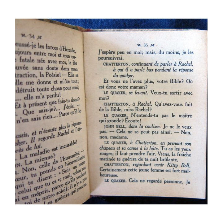 Chatterton drame en 3 actes de Alfred de Vigny  édité par Librairie Payot et Cie