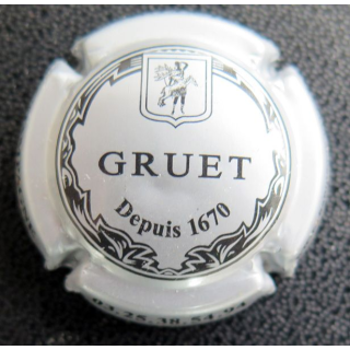 Capsule Muselet de bouteille de champagne Gruet n° 9 gris et noir