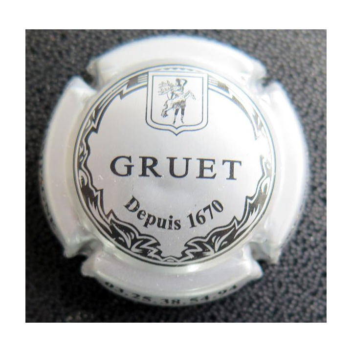 Capsule Muselet de bouteille de champagne Gruet n° 9 gris et noir