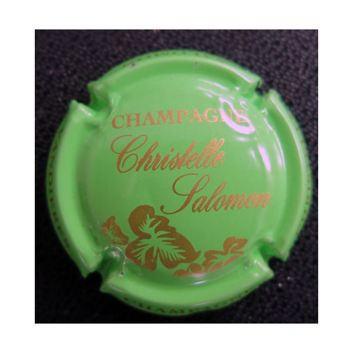 Capsule Muselet de bouteille de champagne SALOMON Christelle n° 8g vert fluo et or