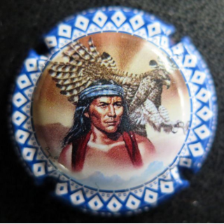 Capsule Muselet de bouteille de champagne MIGNON Pierre n° A34b contour bleu