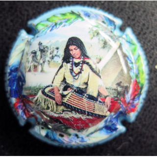 Capsule Muselet de bouteille de champagne MIGNON Pierre n° 183a contour bleu pâle