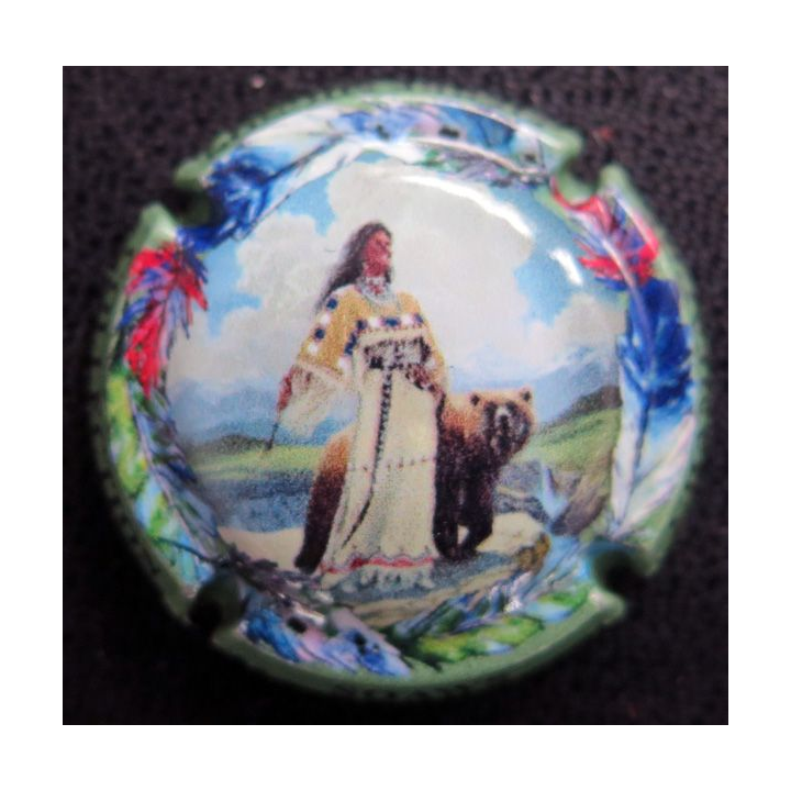 Capsule Muselet de bouteille de champagne MIGNON Pierre n° 183b contour vert