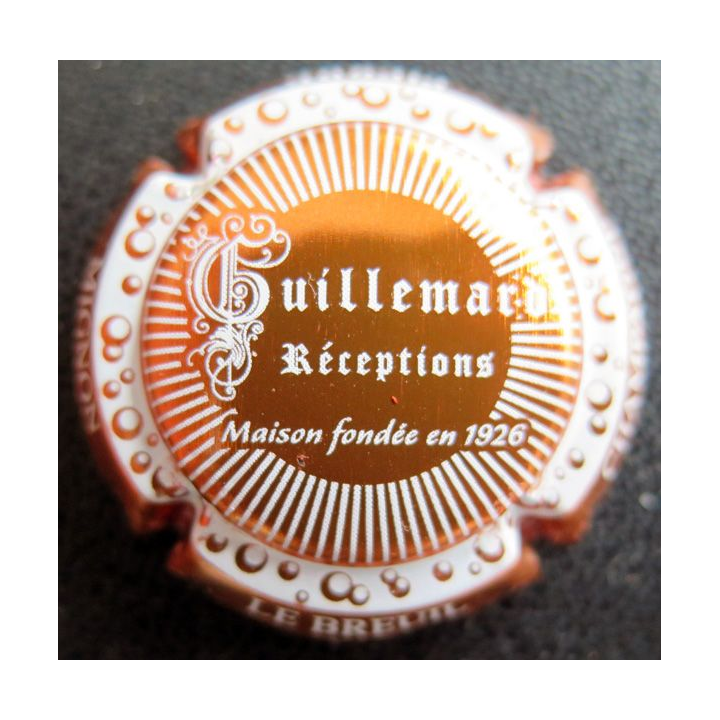 Capsule Muselet de bouteille de champagne MIGNON Pierre n° S196e Guillemard cuivre et blanc