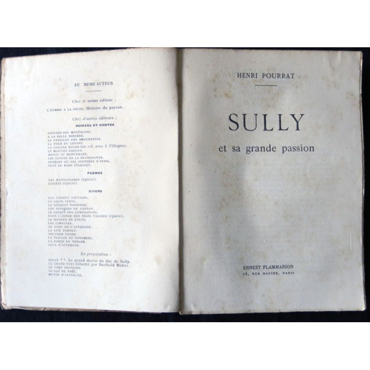 Sully de Henri Pourrat aux Editions Flammarion Imprimerie de Lagny 05-1942