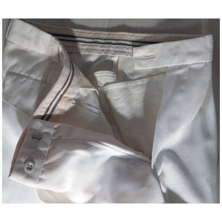 Pantalon blanc de Tenue Petit Blanc d'Officier de Marine hauteur  107 cm