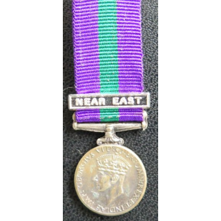 GRANDE BRETAGNE : médaille miniature General service medal 1918 avec l'agrafe Near East