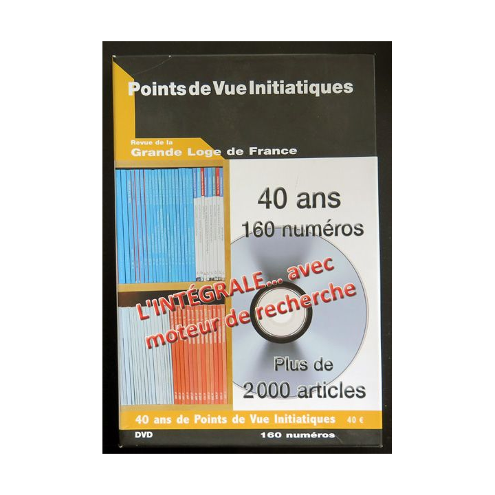 DVD Points de vue initiatiques 40 ans 160 numéros l'intégrale avec moteur de recherche