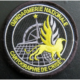 écusson brodé de la cartographie de crise de la gendarmerie nationale 