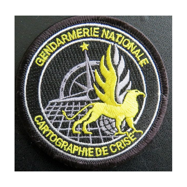 écusson brodé de la cartographie de crise de la gendarmerie nationale 
