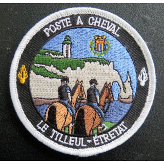 Ecusson tissé du poste à cheval de la gendarmerie le Tilleul Etretat