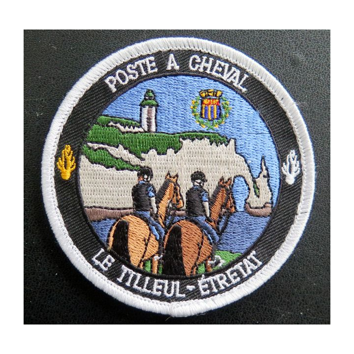 Ecusson tissé du poste à cheval de la gendarmerie le Tilleul Etretat