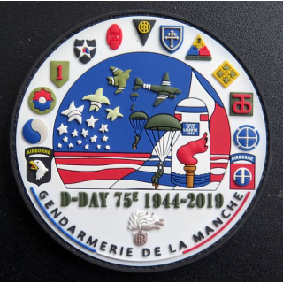 Insigne PVC du 75° anniversaire D-Day 1944-2019 Gendarmerie de la Manche