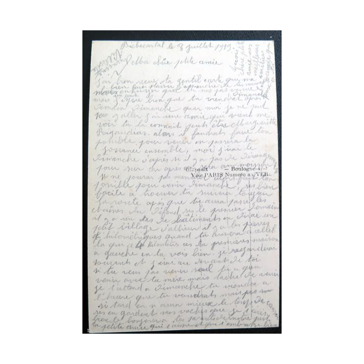 Carte postale Un doux aveu murmuré à l'oreille 1919