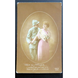 Carte postale Voeux de l'Artilleur 1917