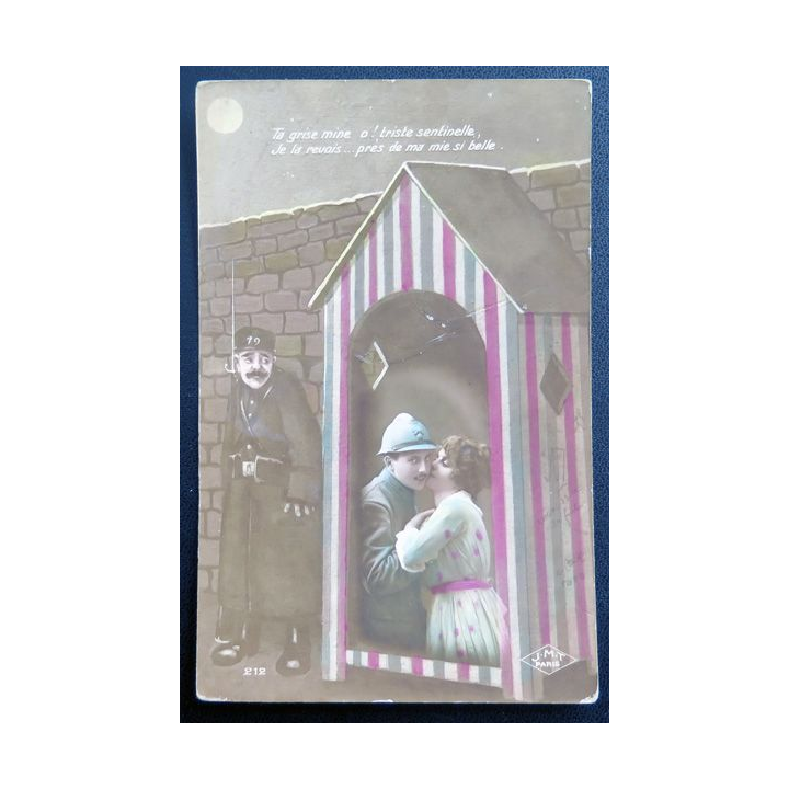 Carte postale Ta grise mine Ô  triste sentinelle 1918