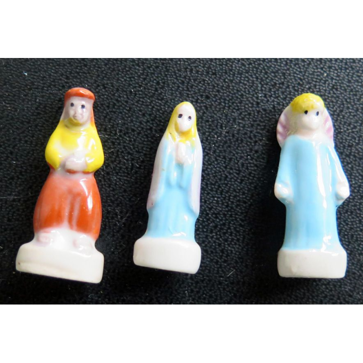 3 fèves santons de Provence 1 ange, 1 homme et 1 femme